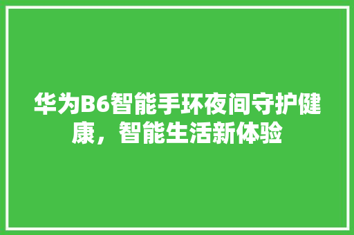 华为B6智能手环夜间守护健康，智能生活新体验  第1张
