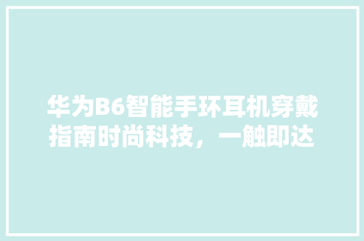 华为B6智能手环耳机穿戴指南时尚科技，一触即达