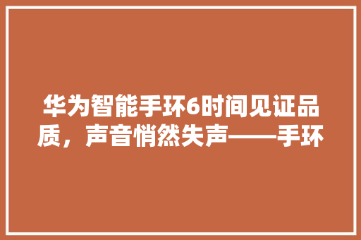 华为智能手环6时间见证品质，声音悄然失声——手环续航问题背后的真相  第1张