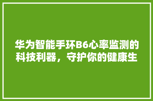 华为智能手环B6心率监测的科技利器，守护你的健康生活