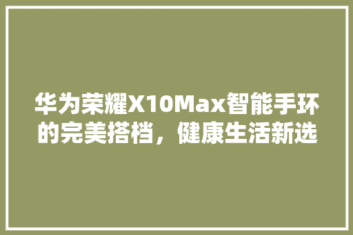 华为荣耀X10Max智能手环的完美搭档，健康生活新选择