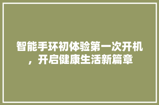智能手环初体验第一次开机，开启健康生活新篇章