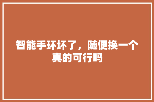 智能手环坏了，随便换一个真的可行吗