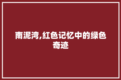 南泥湾,红色记忆中的绿色奇迹