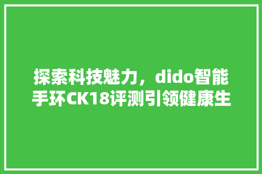 探索科技魅力，dido智能手环CK18评测引领健康生活新风尚