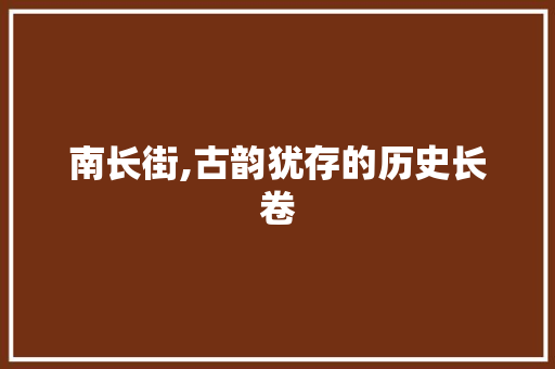 南长街,古韵犹存的历史长卷