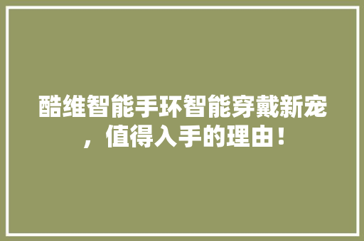 酷维智能手环智能穿戴新宠，值得入手的理由！  第1张