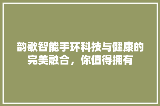 韵歌智能手环科技与健康的完美融合，你值得拥有