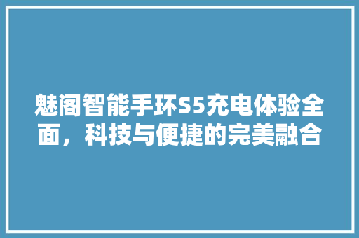 魅阁智能手环S5充电体验全面，科技与便捷的完美融合