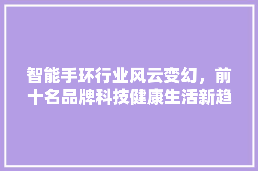 智能手环行业风云变幻，前十名品牌科技健康生活新趋势