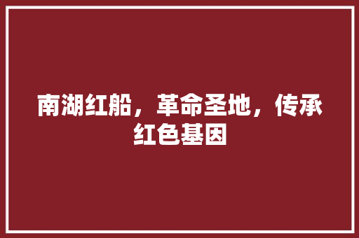 南湖红船，革命圣地，传承红色基因