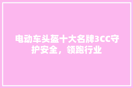 电动车头盔十大名牌3CC守护安全，领跑行业