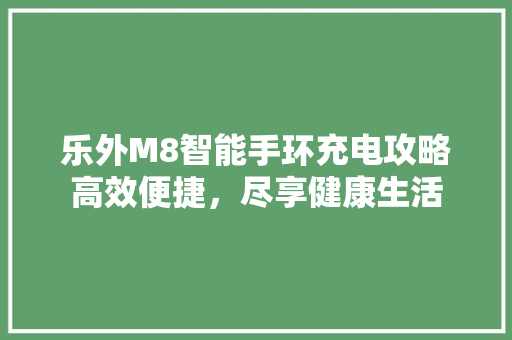 乐外M8智能手环充电攻略高效便捷，尽享健康生活  第1张