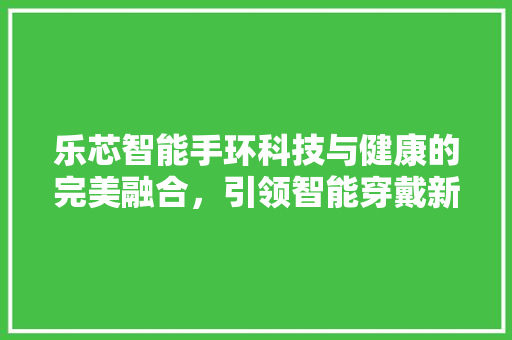 乐芯智能手环科技与健康的完美融合，引领智能穿戴新潮流