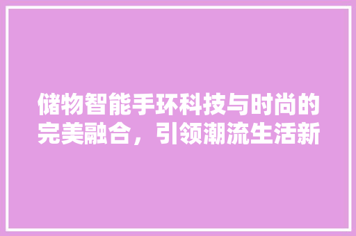 储物智能手环科技与时尚的完美融合，引领潮流生活新风尚