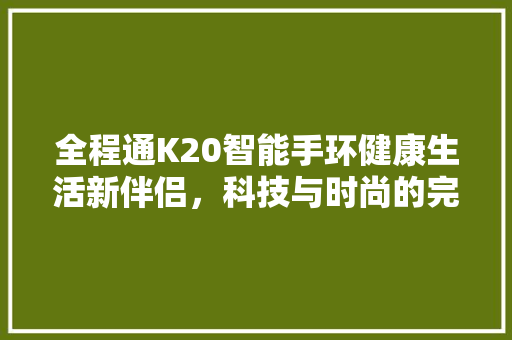 全程通K20智能手环健康生活新伴侣，科技与时尚的完美融合