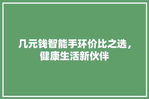 几元钱智能手环价比之选，健康生活新伙伴  第1张
