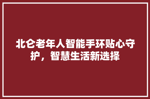 北仑老年人智能手环贴心守护，智慧生活新选择