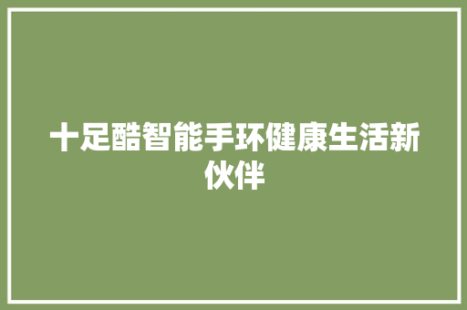 十足酷智能手环健康生活新伙伴