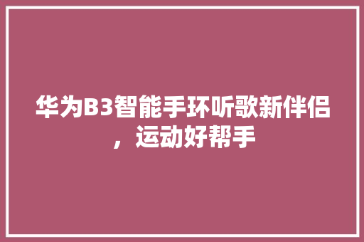华为B3智能手环听歌新伴侣，运动好帮手