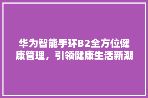 华为智能手环B2全方位健康管理，引领健康生活新潮流