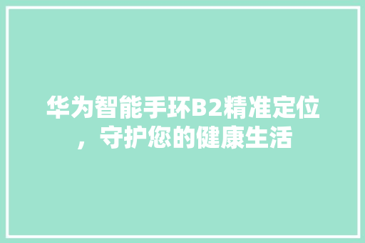 华为智能手环B2精准定位，守护您的健康生活