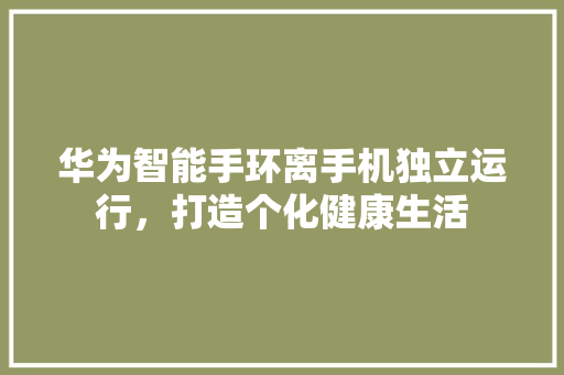 华为智能手环离手机独立运行，打造个化健康生活