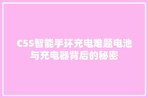 C5S智能手环充电难题电池与充电器背后的秘密  第1张