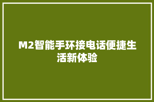 M2智能手环接电话便捷生活新体验  第1张