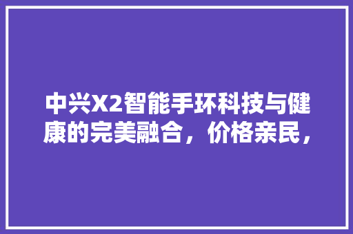 中兴X2智能手环科技与健康的完美融合，价格亲民，值得拥有！