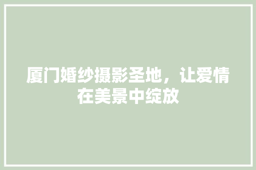 厦门婚纱摄影圣地，让爱情在美景中绽放