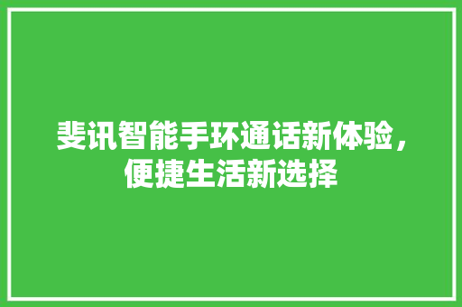 斐讯智能手环通话新体验，便捷生活新选择