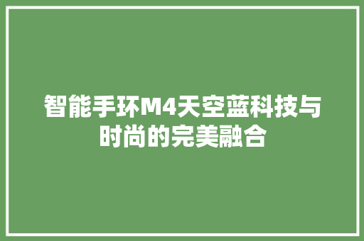 智能手环M4天空蓝科技与时尚的完美融合