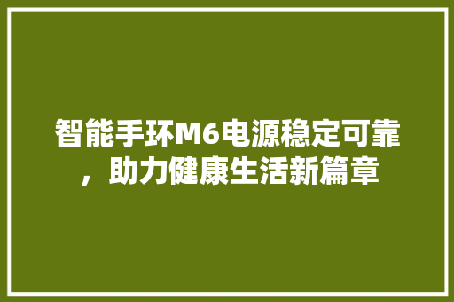智能手环M6电源稳定可靠，助力健康生活新篇章  第1张