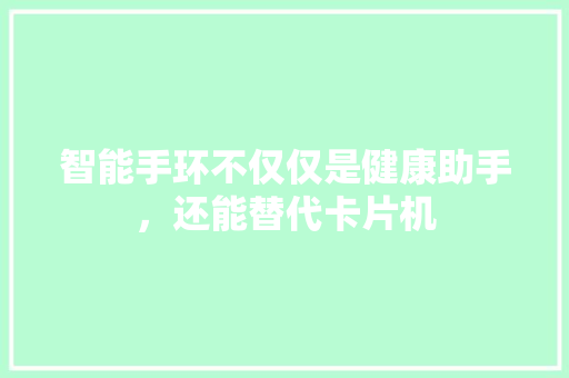 智能手环不仅仅是健康助手，还能替代卡片机