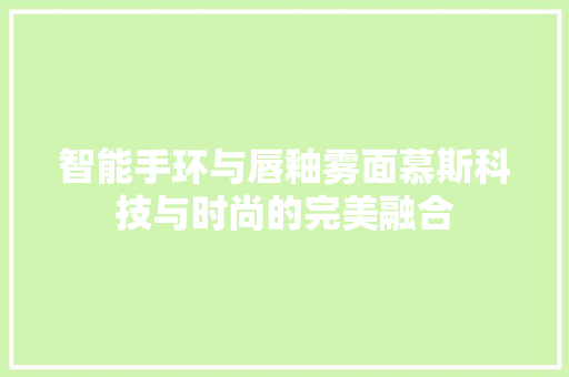 智能手环与唇釉雾面慕斯科技与时尚的完美融合