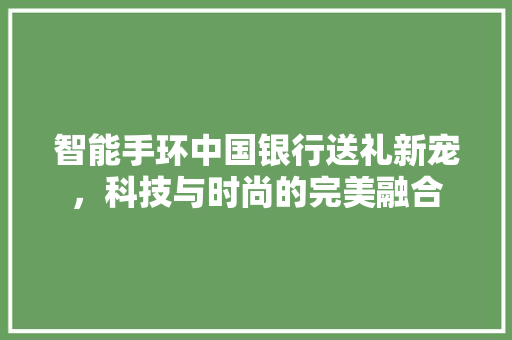 智能手环中国银行送礼新宠，科技与时尚的完美融合