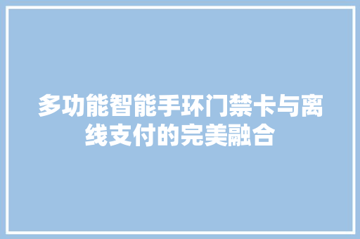 多功能智能手环门禁卡与离线支付的完美融合