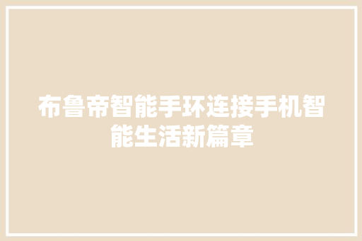 布鲁帝智能手环连接手机智能生活新篇章