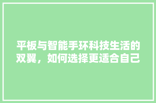 平板与智能手环科技生活的双翼，如何选择更适合自己的