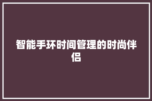 智能手环时间管理的时尚伴侣