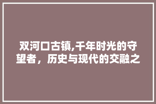 双河口古镇,千年时光的守望者，历史与现代的交融之地