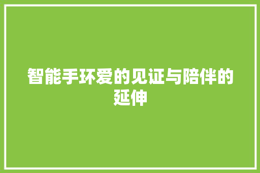 智能手环爱的见证与陪伴的延伸  第1张
