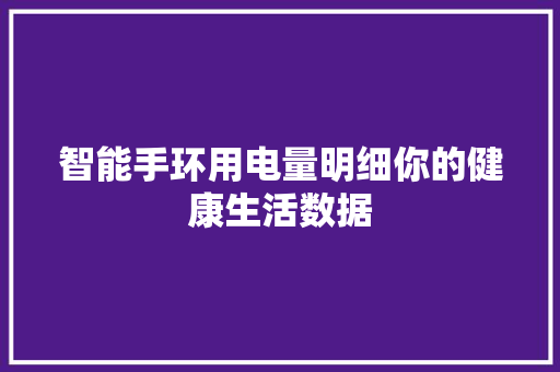 智能手环用电量明细你的健康生活数据