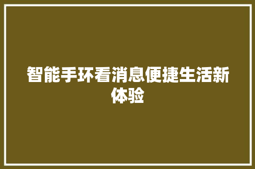 智能手环看消息便捷生活新体验