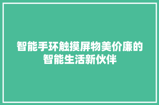 智能手环触摸屏物美价廉的智能生活新伙伴