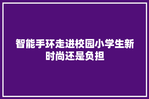 智能手环走进校园小学生新时尚还是负担