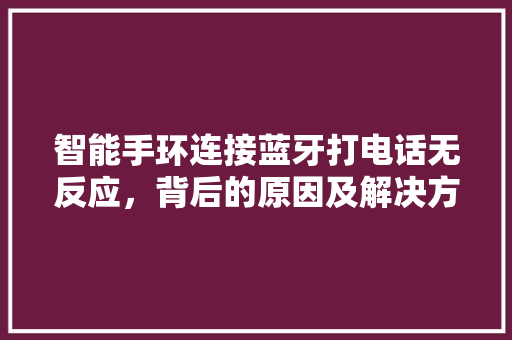 智能手环连接蓝牙打电话无反应，背后的原因及解决方法  第1张
