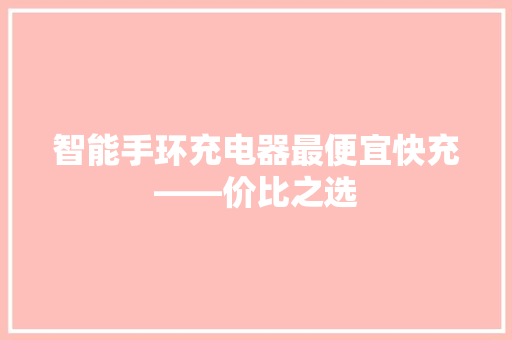智能手环充电器最便宜快充——价比之选  第1张