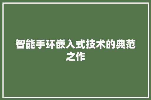 智能手环嵌入式技术的典范之作